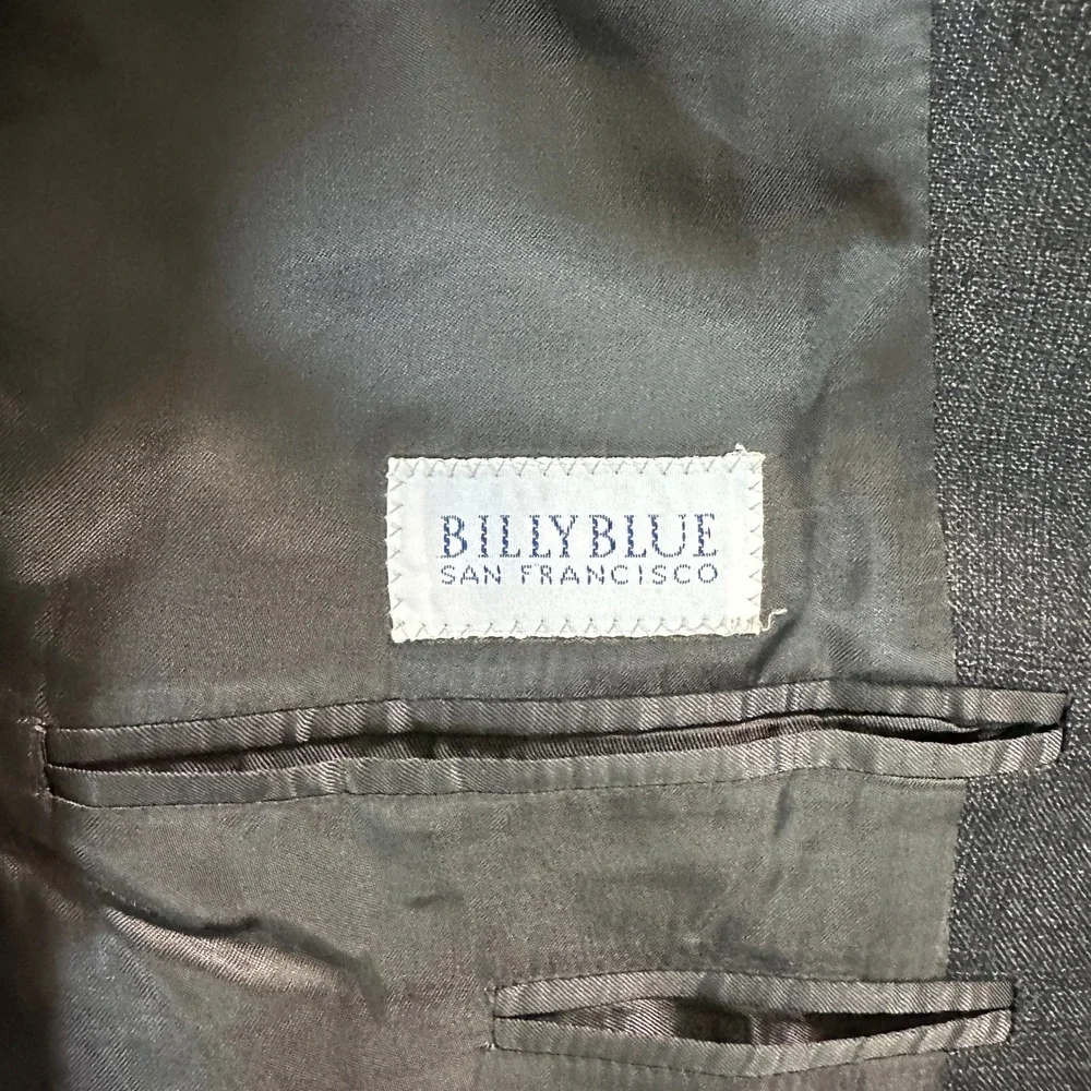 Corneliani Mens Billy Blue Blazer L Grey Italian Wool 3 Button Sport Coat